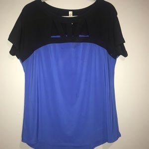 black and blue shirt